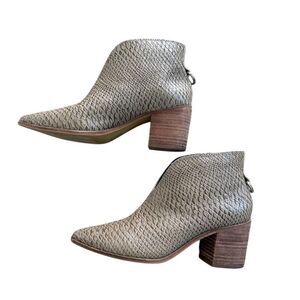 KAANAS Women's Snake Print Ankle Boots Size 6 Multicolor Block Heel